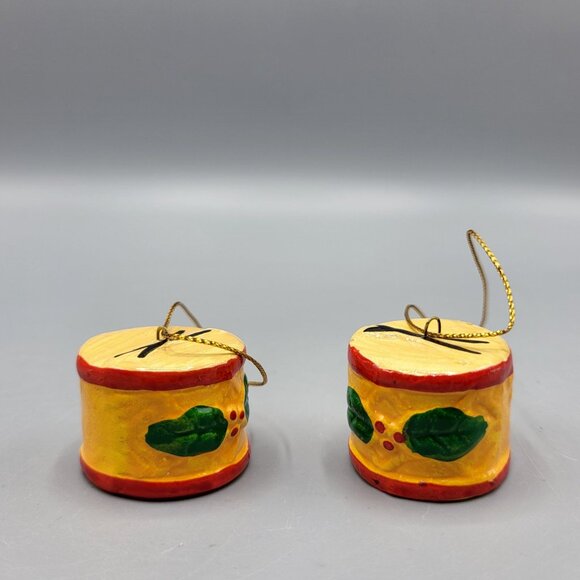 Vtg Enesco Hand Painted Christmas Ornaments Set Of 7 Teddy Bear Rocking Horse - Picture 9 of 10